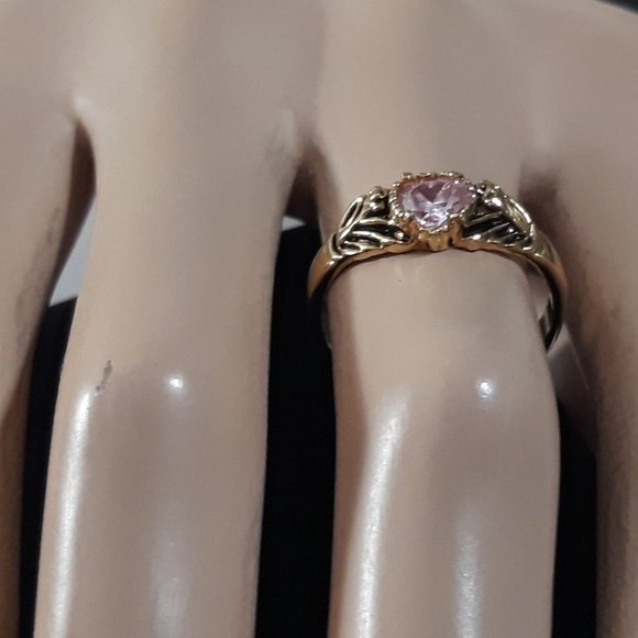 Ring  HEART PINK Sapphire My Loving Heart 18K HGE RSC COVENANT - Picture 8 of 14